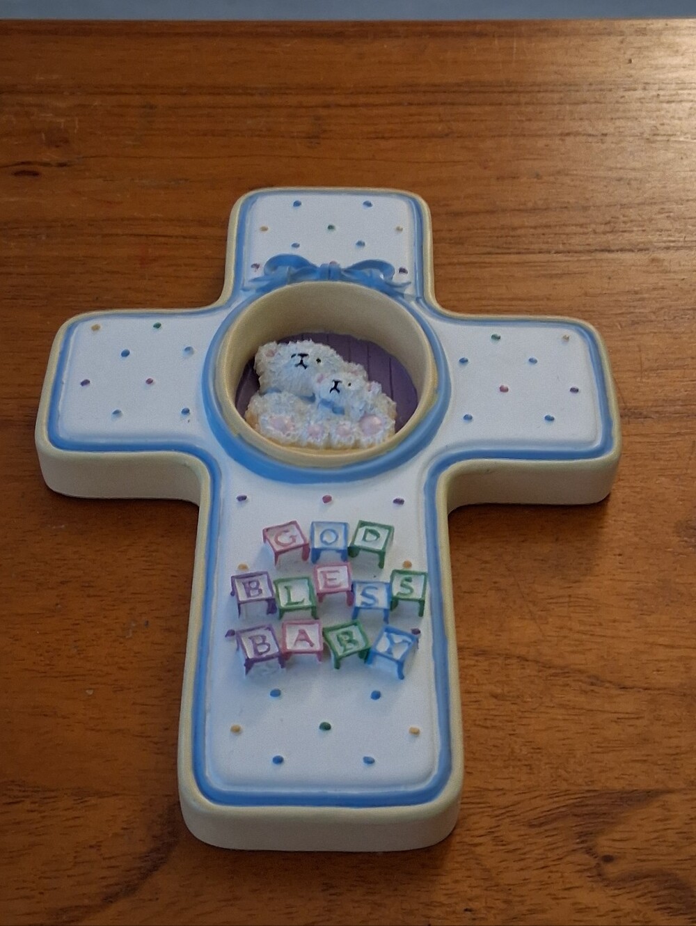 Vintage (2002) Inspirio Zondervan "God Bless Baby" Wall Cross Plaque